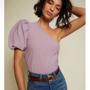 Nation One Shoulder Puff Sleeve Top
